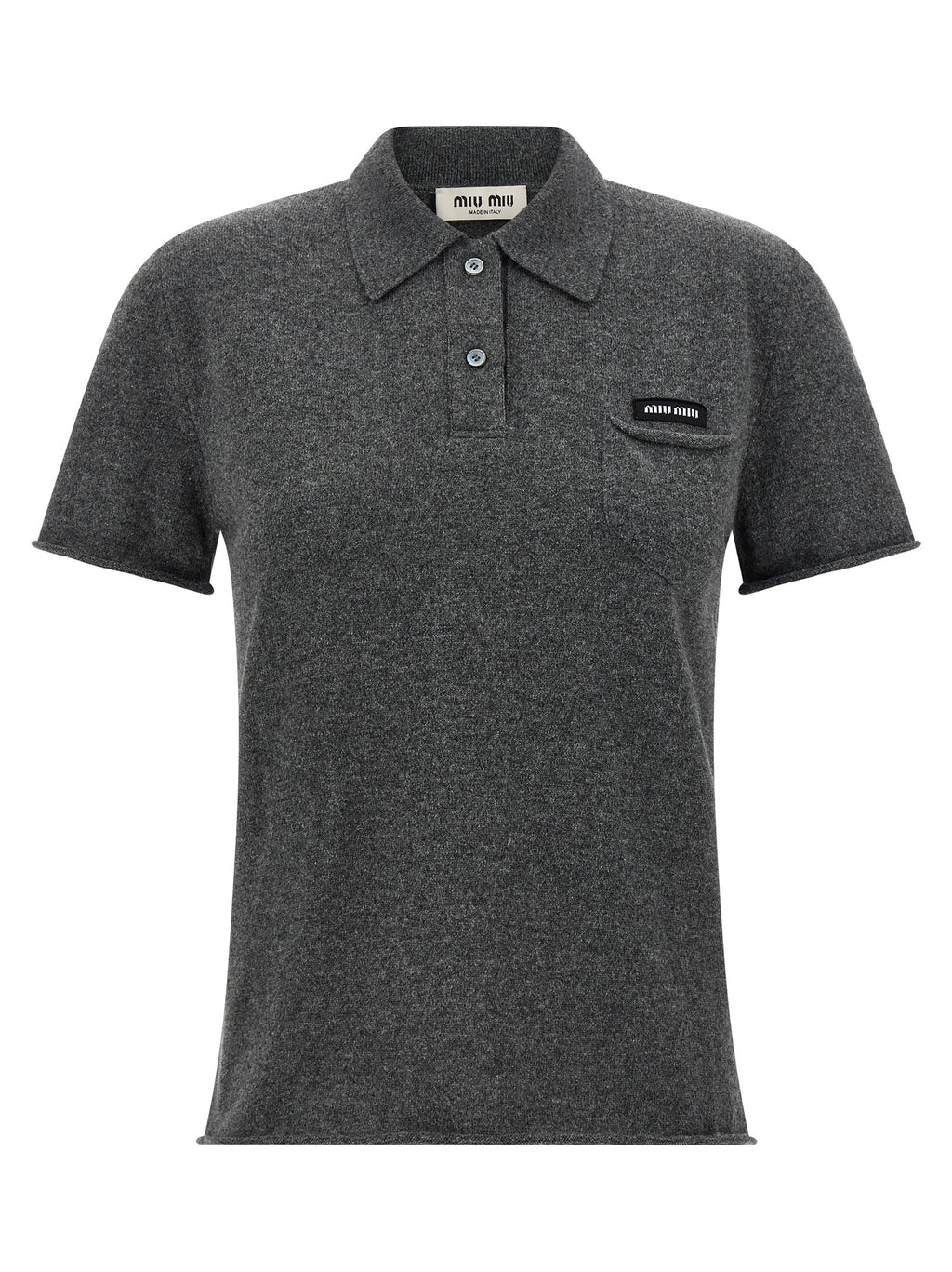 Miu Miu Gray Cashmere Polo Shirt