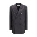 Ami Paris Gray Wool Oves Aries Blazer
