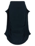 Issey Miyake Blue Polyester Midi Skirt