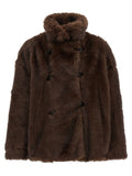 THELATEST Brown Polyester Coat