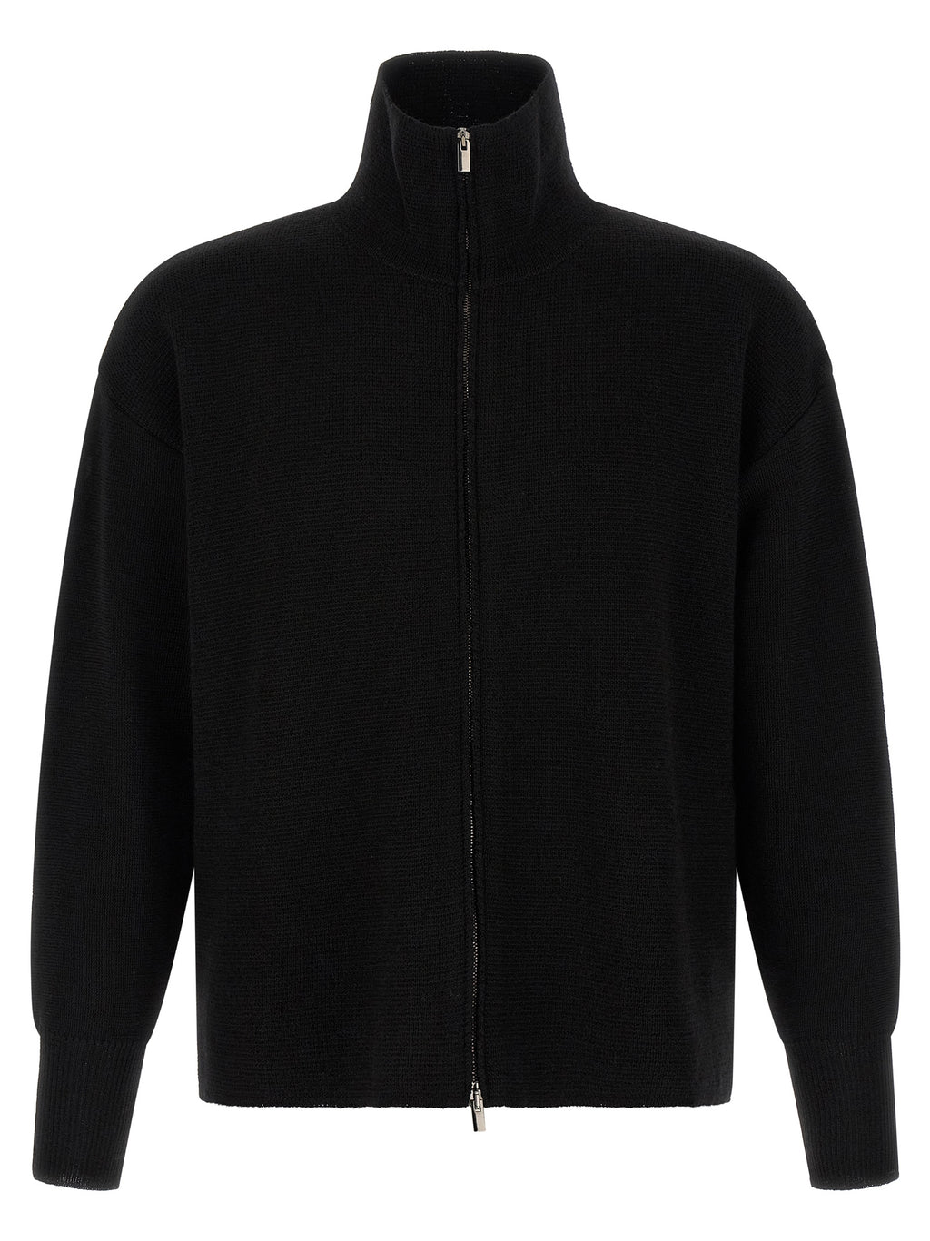 MA'RY'YA Black Virgin Wool Cardigan