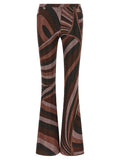 Emilio Pucci Bordeaux Polyamide Flared Pants