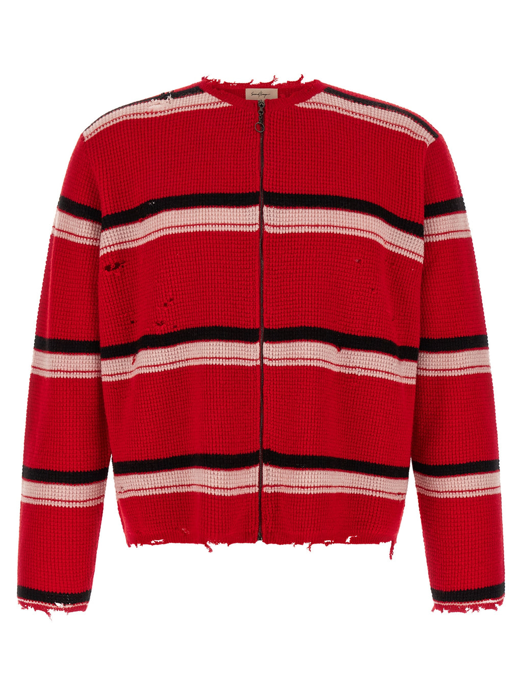 SECOND/LAYER Red Wool Cardigan