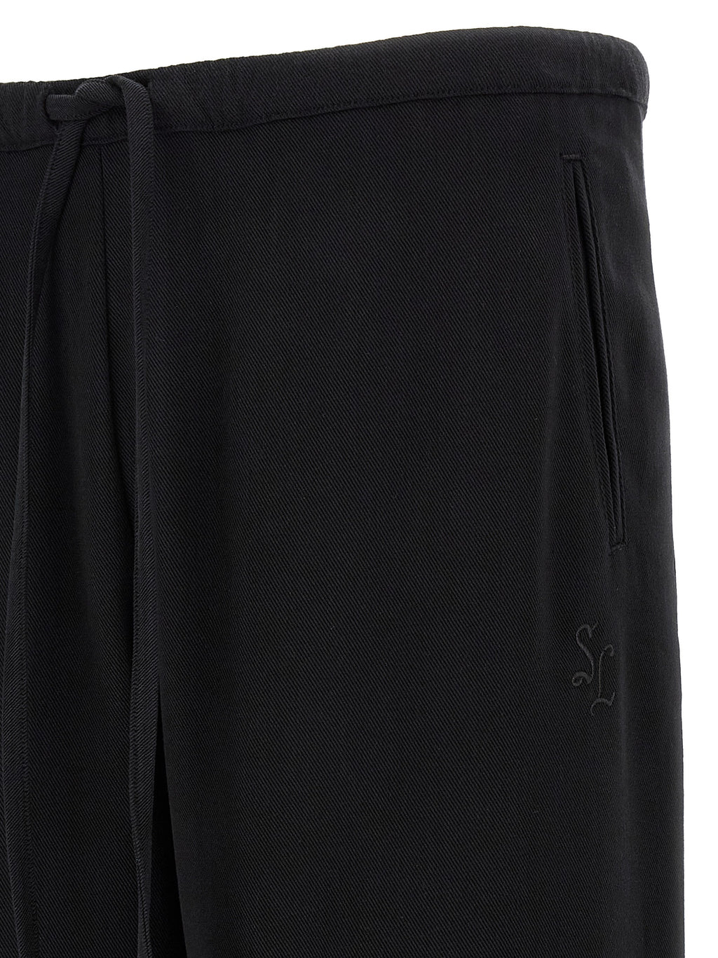 SECOND/LAYER Black Cotton-Like Casual Pants