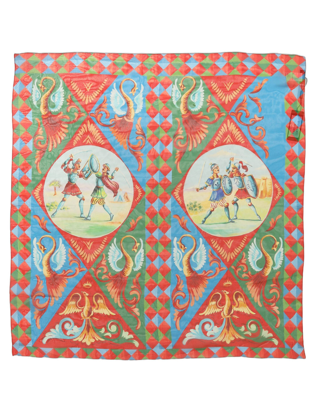 Dolce & Gabbana Multicolor Silk Printed Square Foulard Scarf