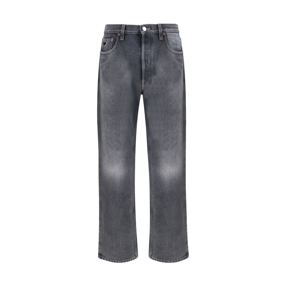 Prada Black Cotton Relaxed Fit Jeans