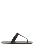 Saint Laurent Brown Calfskin Slides