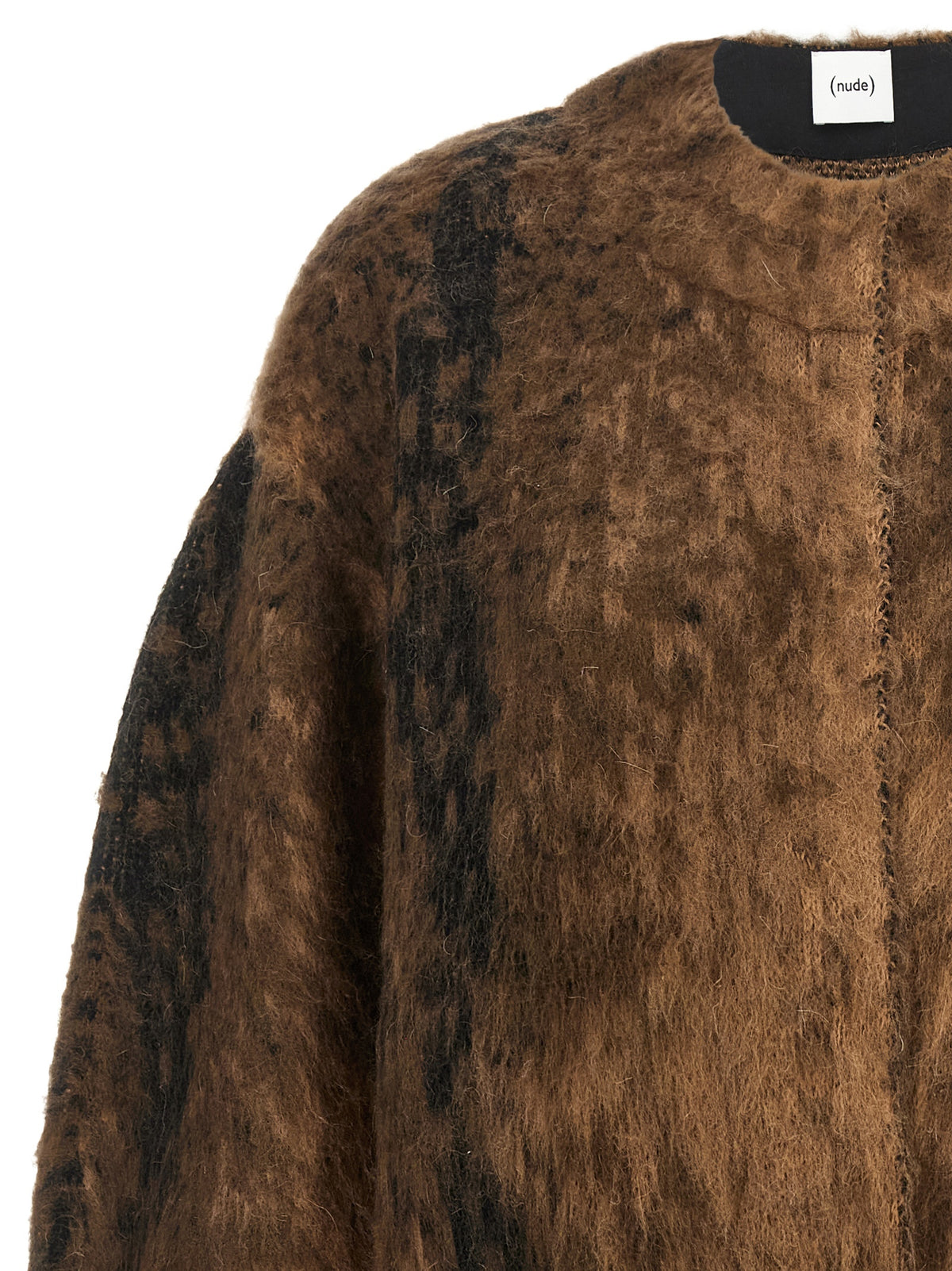 NUDE Brown Wool Full-Length Jacket