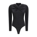 Nissa Black Polyester Bodysuit