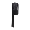 Nissa Black Nylon Cocktail Dress
