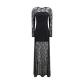 Nissa Black Polyester Cocktail Dress