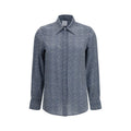 Sara Roka Blue Silk Pattern Shirt