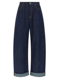 P.A.R.O.S.H. Blue Cotton Relaxed Fit Jeans
