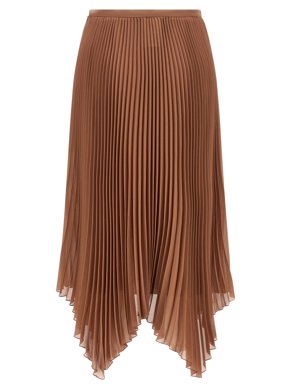 Valentino Garavani Brown Silk Midi Skirt