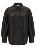P.A.R.O.S.H. Black Lamb Leather Blouse