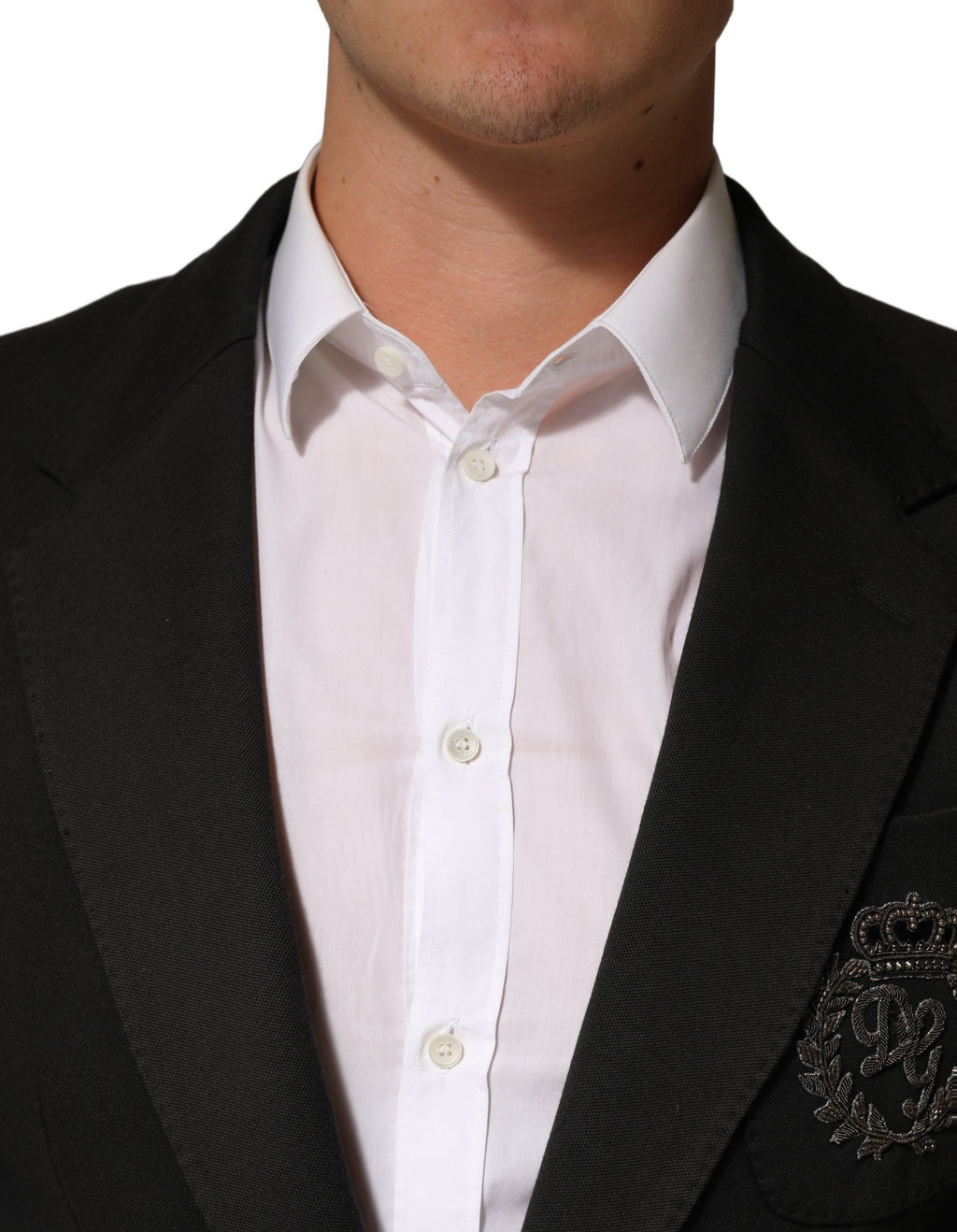 Dolce & Gabbana Black Embroidered Single Breasted Men Jacket