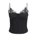 Nissa Black Polyester Sleeveles T-Shirt