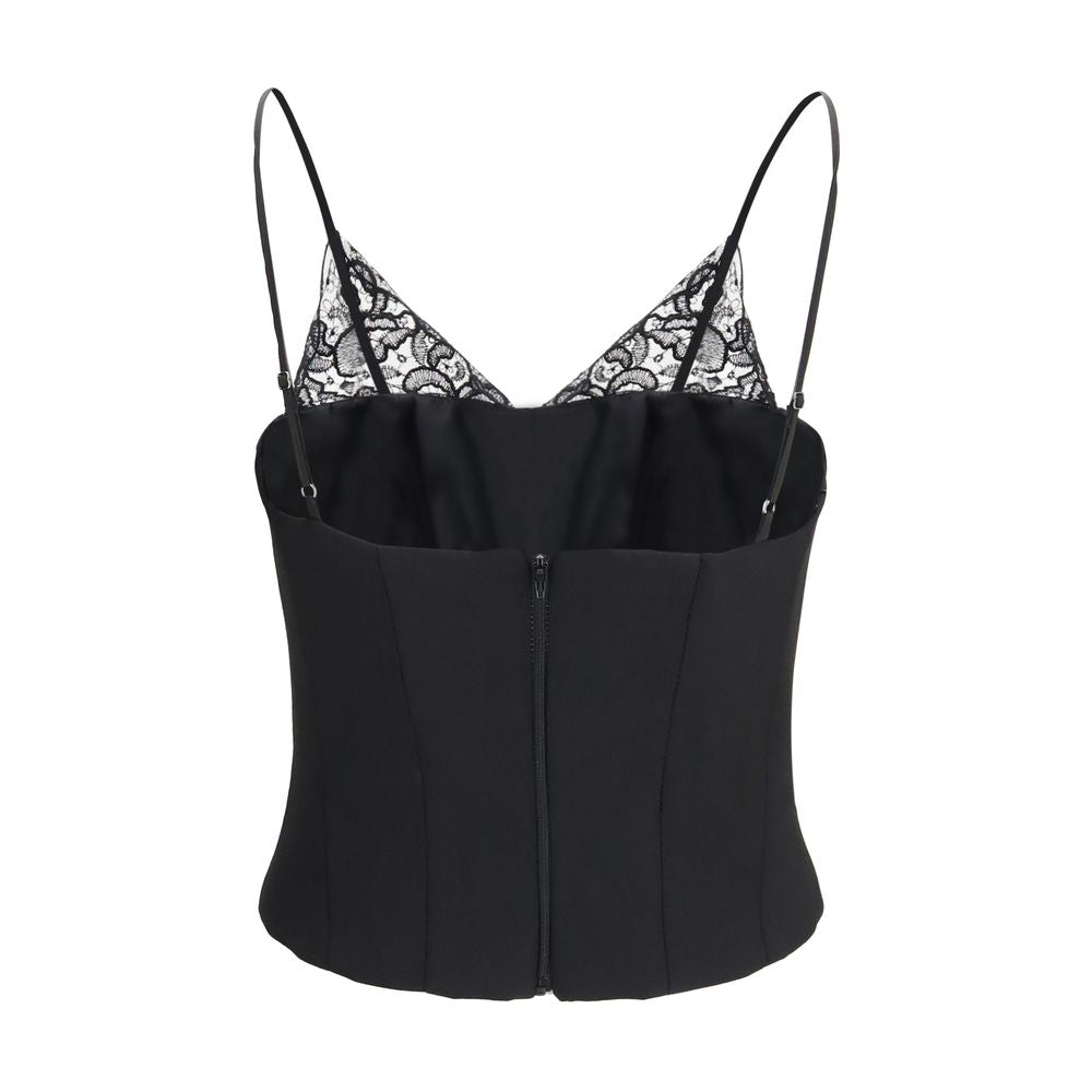 Nissa Black Polyester Sleeveles T-Shirt