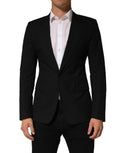 Dolce & Gabbana Black Pinstripe Men Single Breasted Jacket