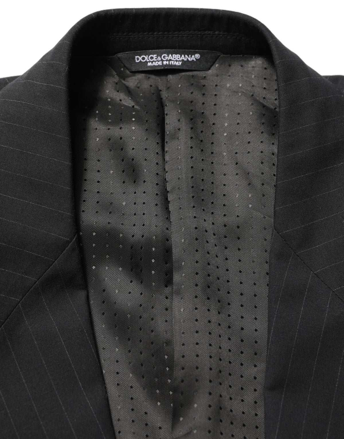 Dolce & Gabbana Black Pinstripe Men Single Breasted Jacket