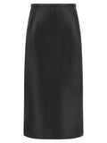 CO Black Lamb Leather Midi Skirt