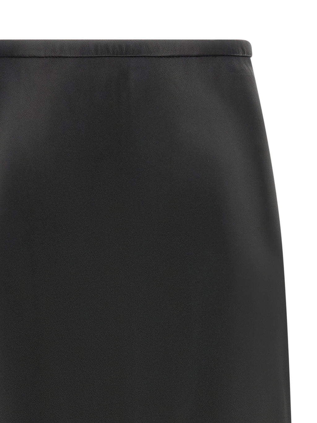 CO Black Lamb Leather Midi Skirt