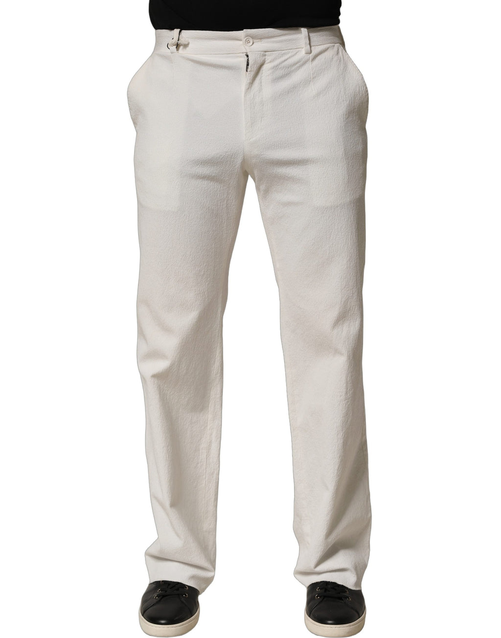 Dolce & Gabbana White Cotton StraightLeg Casual Trouser Pants
