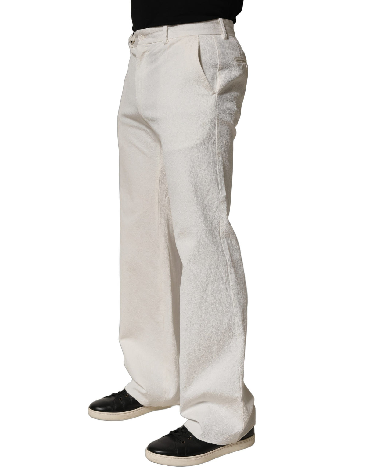 Dolce & Gabbana White Cotton StraightLeg Casual Trouser Pants