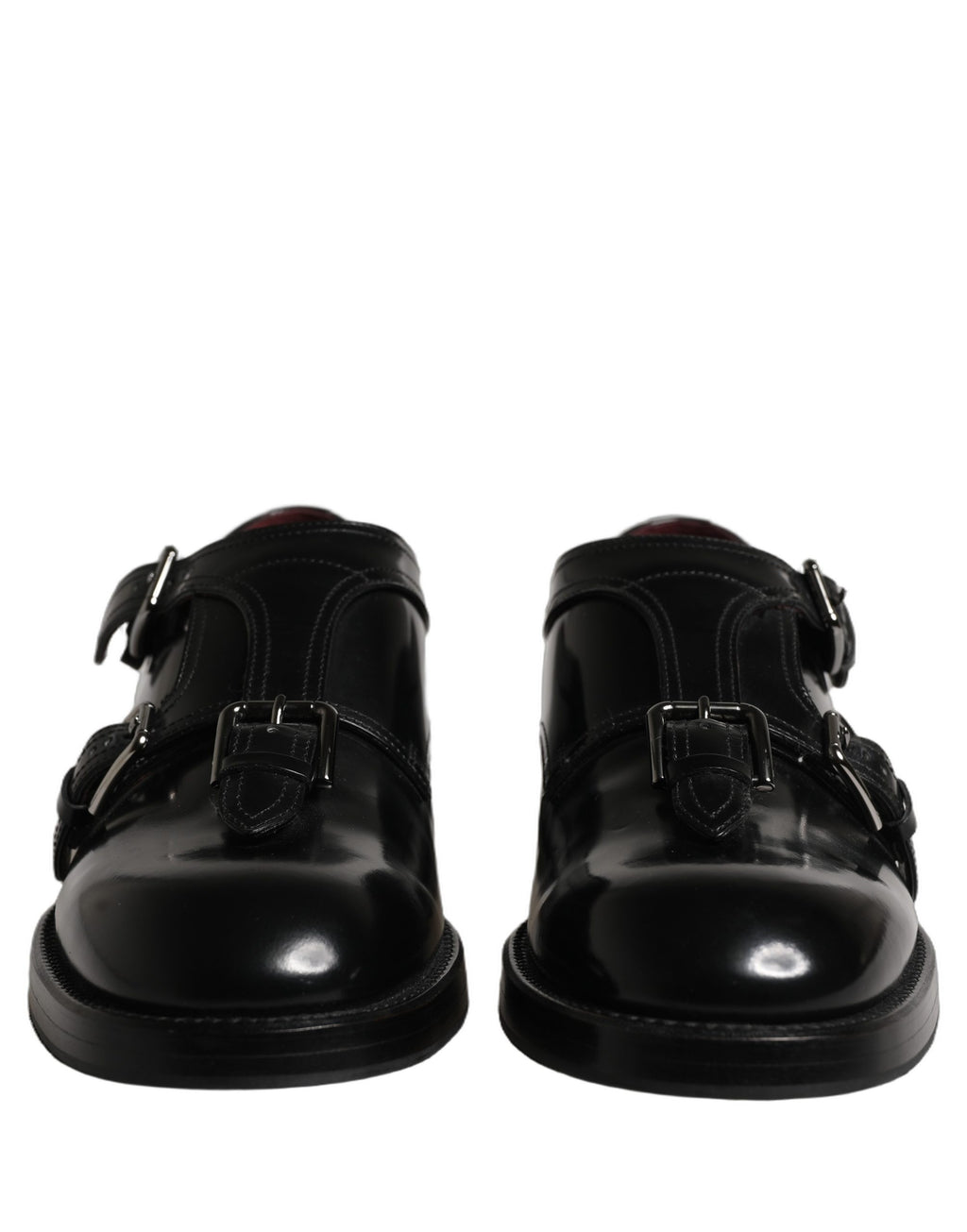 Dolce & Gabbana Black Leather Monk Strap Formal Dress Shoes