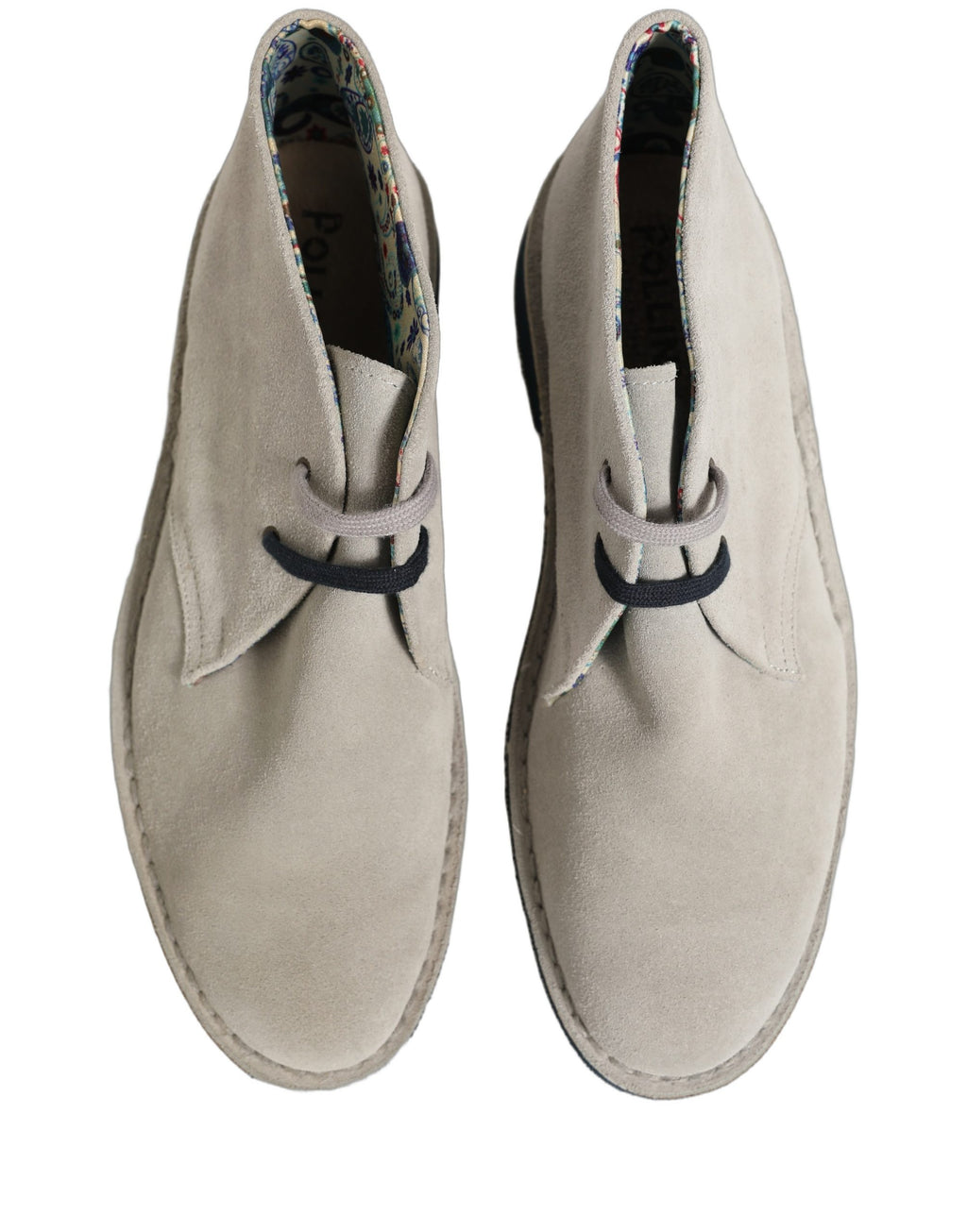 Pollini Gray Suede Chukka Lace Up Men Ankle Boots Light