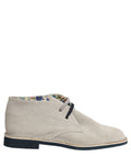 Pollini Gray Suede Chukka Lace Up Men Ankle Boots Light