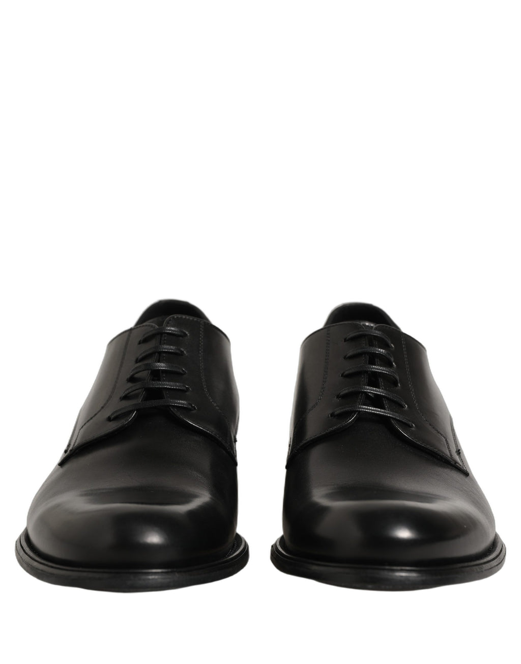 Dolce & Gabbana Black Calfskin Leather Derby Men Dress Shoes