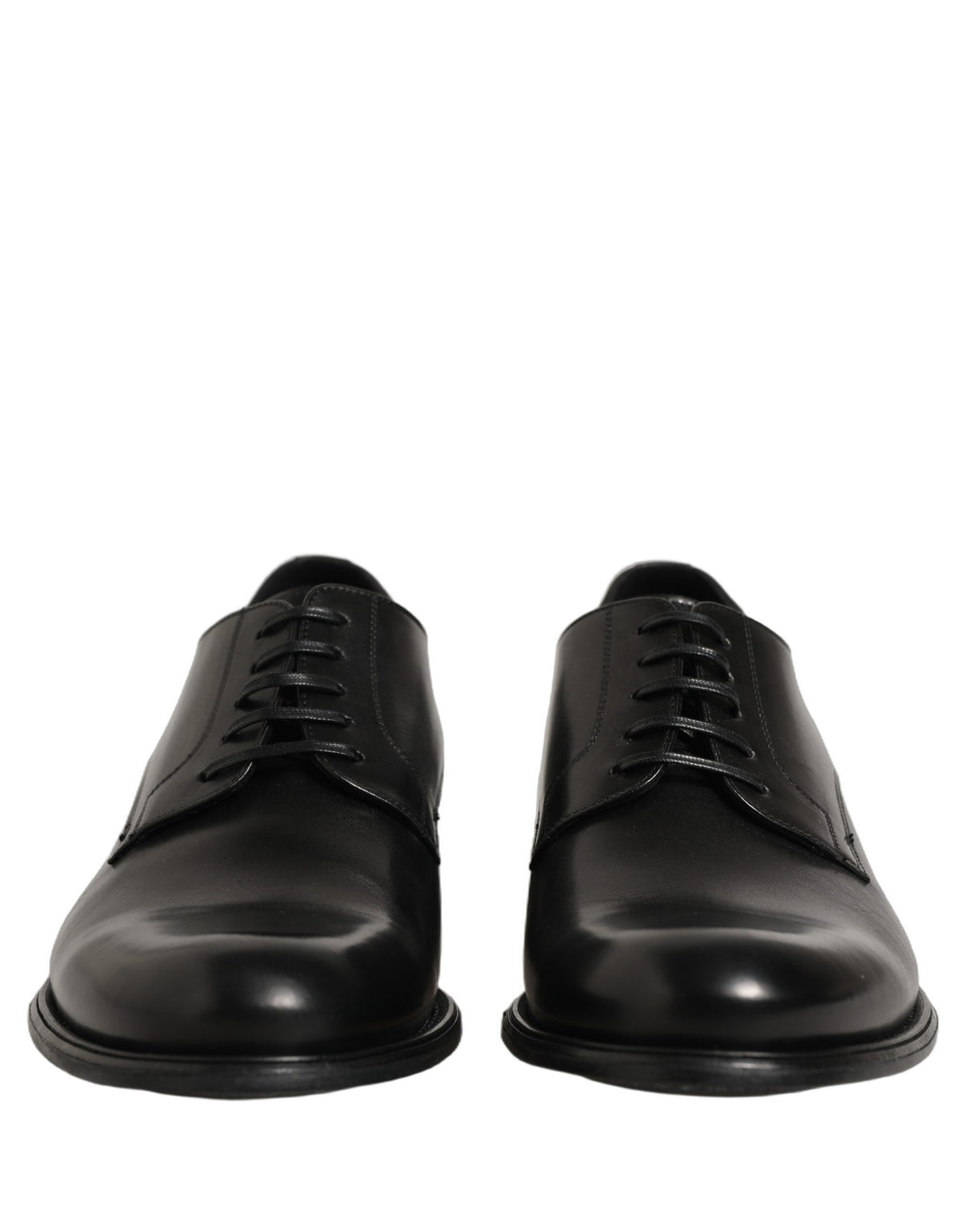 Dolce & Gabbana Black Calfskin Leather Derby Men Dress Shoes