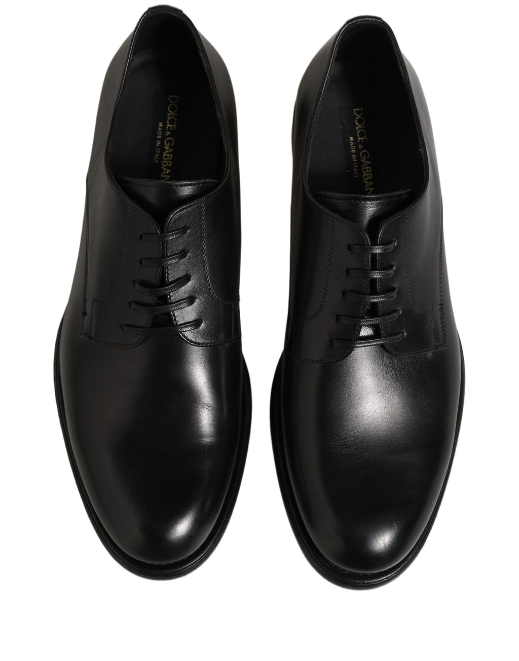 Dolce & Gabbana Black Calfskin Leather Derby Men Dress Shoes
