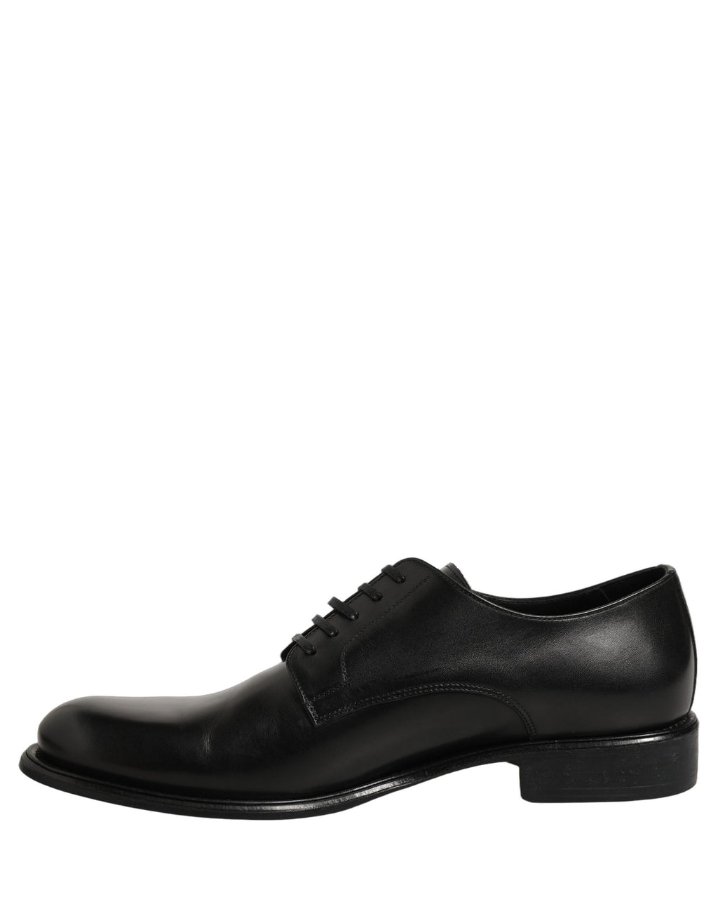 Dolce & Gabbana Black Calfskin Leather Derby Men Dress Shoes