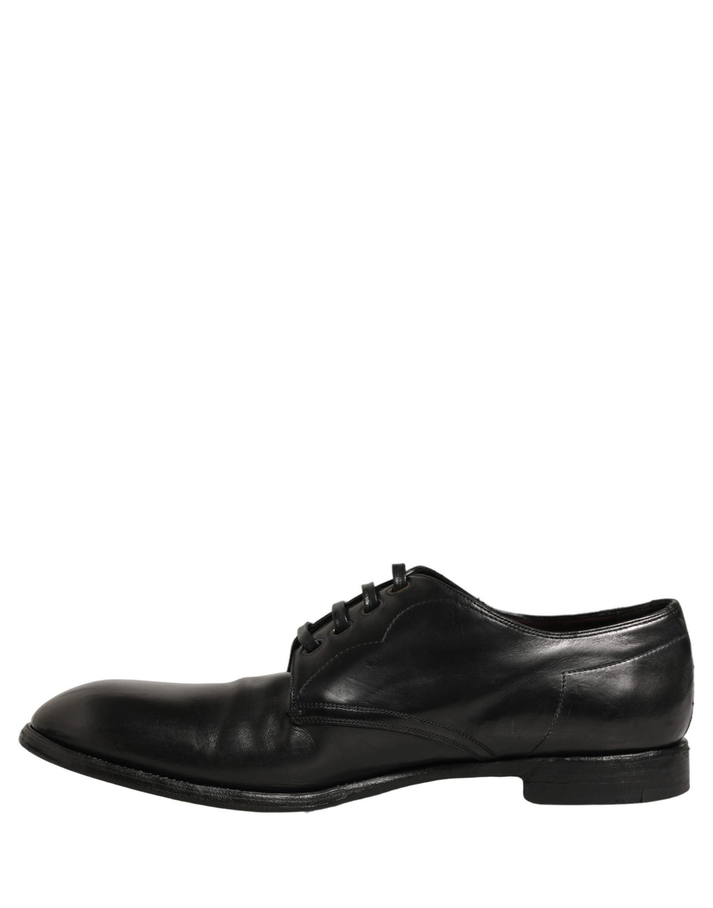 Dolce & Gabbana Black Calfskin Leather Derby Men Dress Shoes