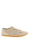 Balmain Beige Cotton Athletic Sneakers