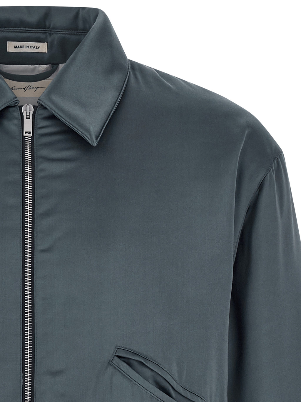 SECOND/LAYER Gray Viscose Bomber
