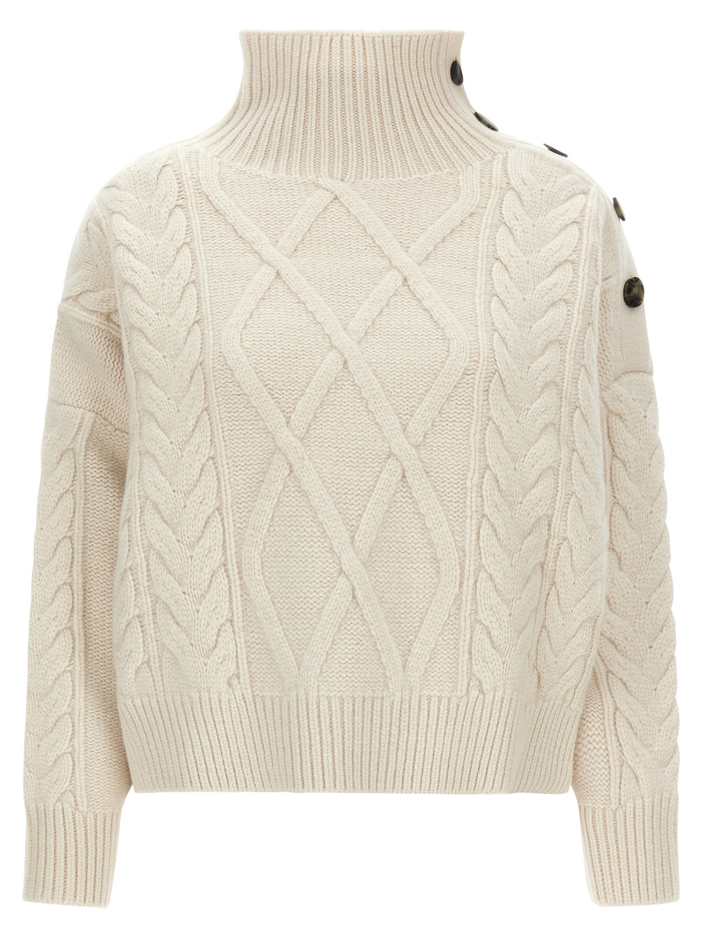 Yves Salomon White Wool Cardigan