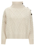 Yves Salomon White Wool Cardigan