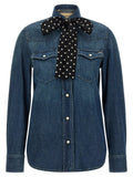 Valentino Garavani Blue Cotton Blouse