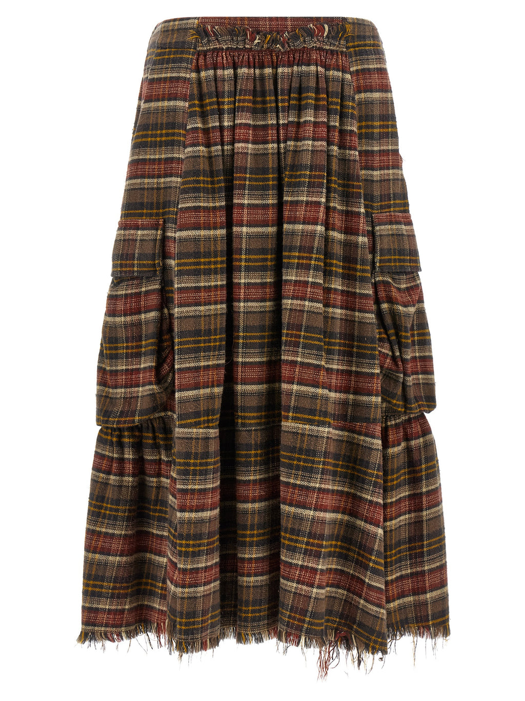 R13 Brown Cotton Mini Skirt