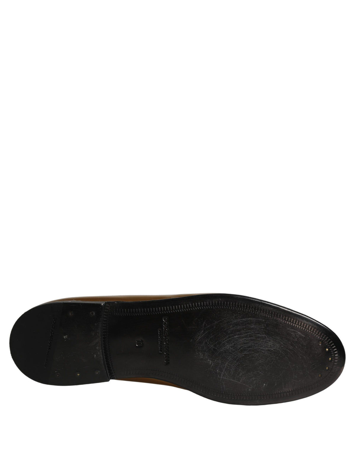 Dolce & Gabbana Metallic Gold Leather Flats Loafers Shoes