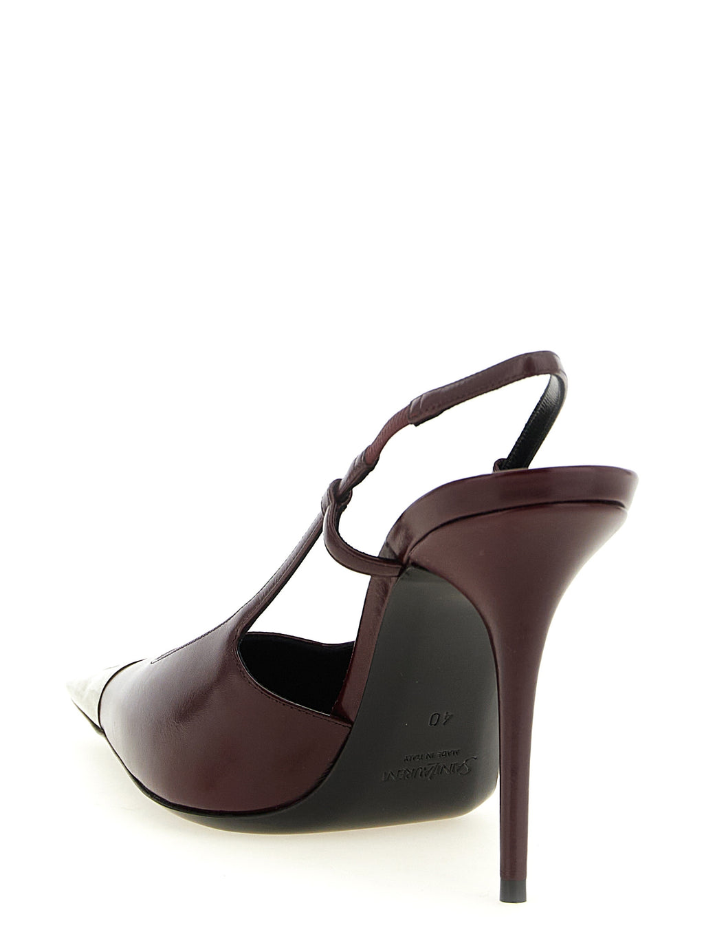 Saint Laurent Bordeaux Lamb Leather High Heel Pumps