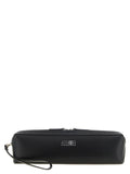 MM6 Maison Margiela Black Cowhide Clutch Bag