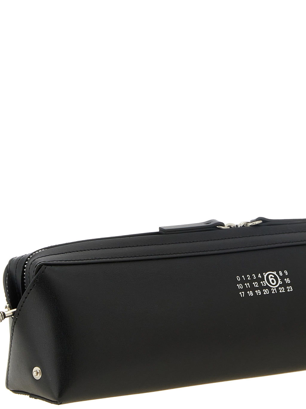 MM6 Maison Margiela Black Cowhide Clutch Bag