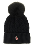 Moncler Grenoble Black Virgin Wool Beanie