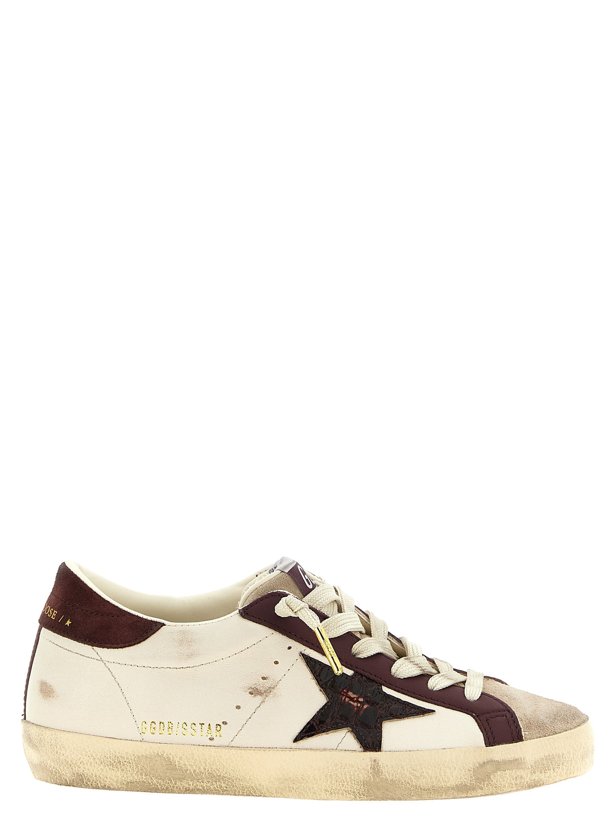 Golden Goose Bordeaux Leather Low Top Sneakers