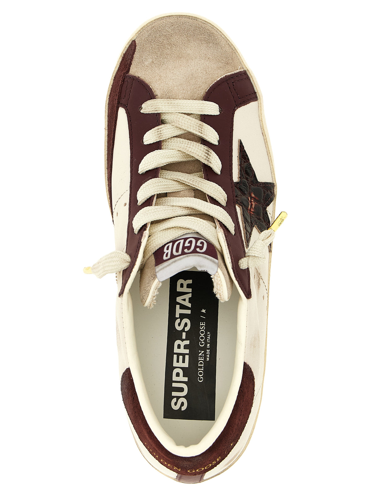 Golden Goose Bordeaux Leather Low Top Sneakers