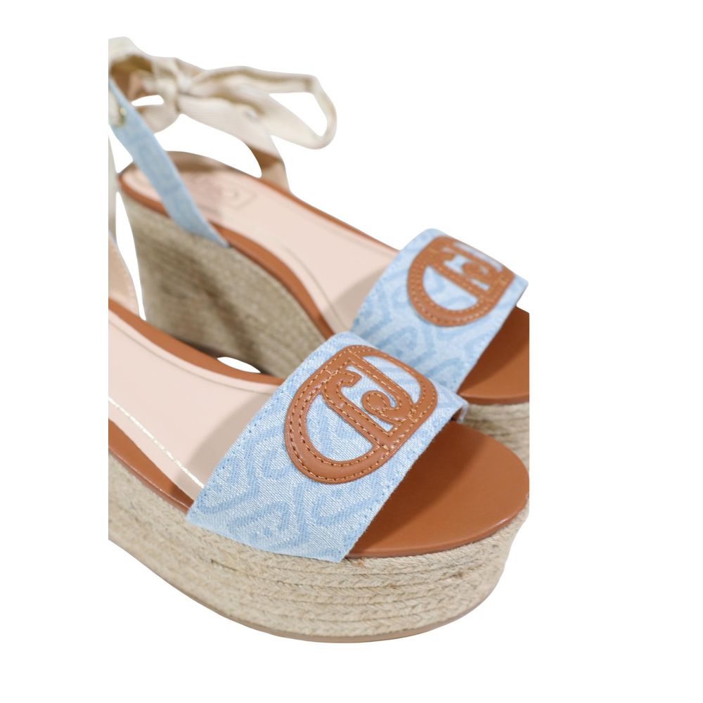 Liu Jo Light Blue Polyester Wedge Sandals